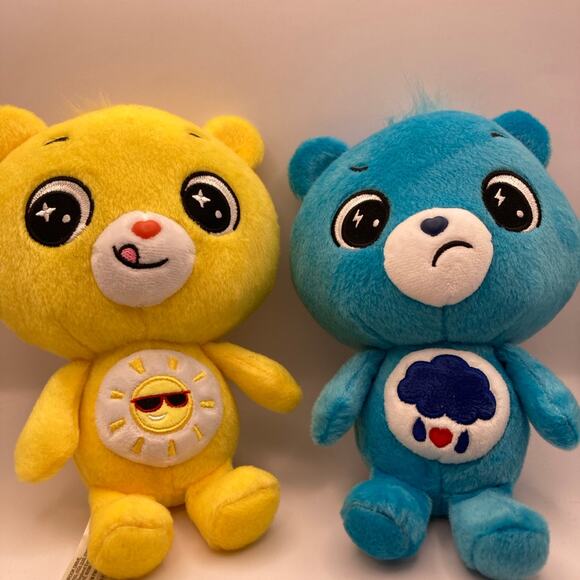 Set Of 2 Care Bears 40th Anniversary Care Bear Cubs 9-In Plush Grumpy & Funshine - Picture 4 of 6